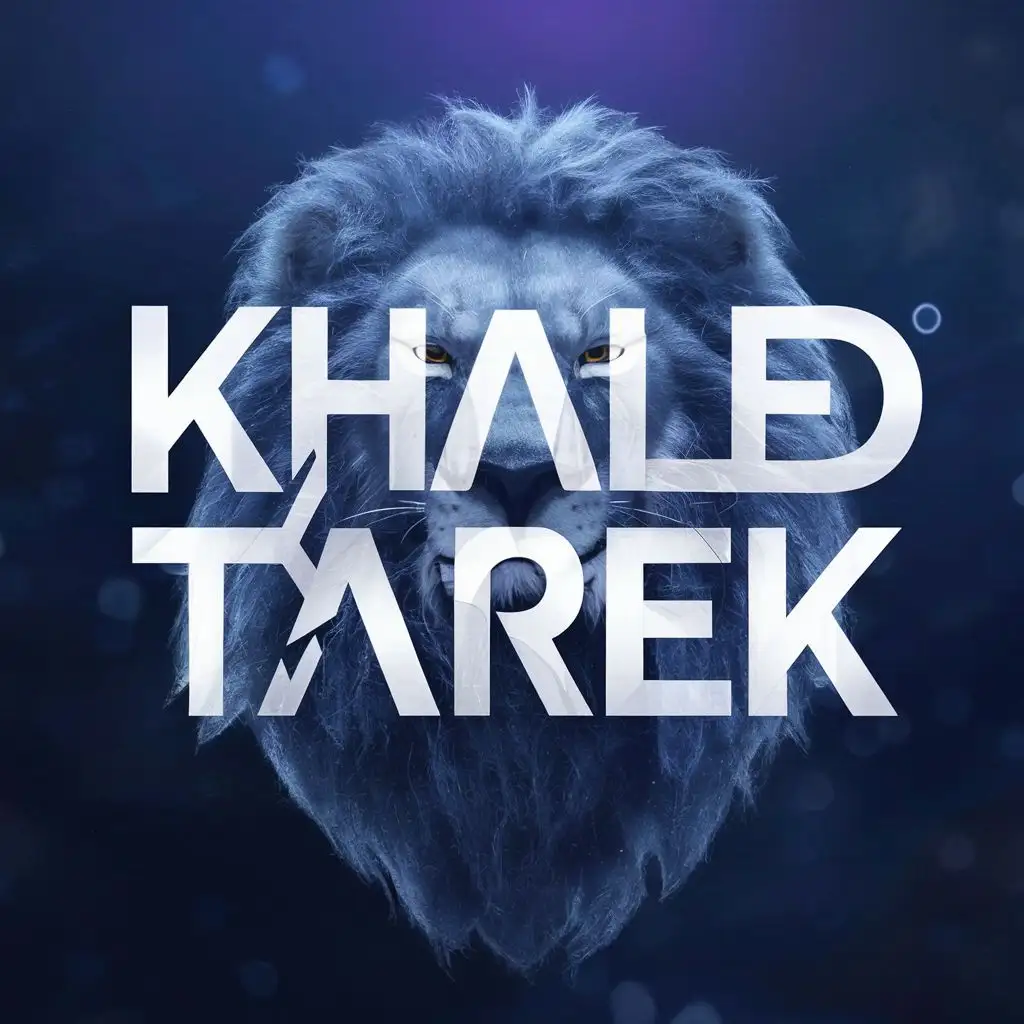 logo, lion, with the text "khaled tarek", typography, be used in Entertainment industry