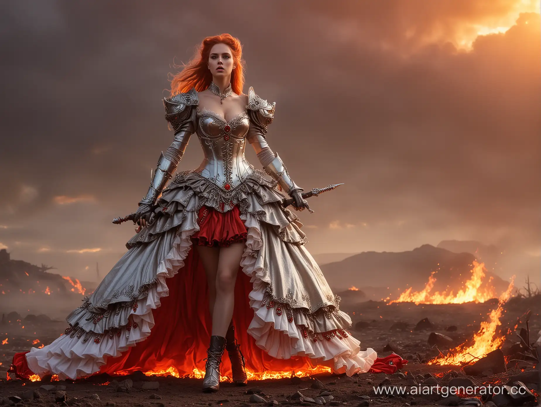 Fiery-Warhammer-Fantasy-Battle-Maiden-in-Steel-Armor-and-Crinoline-Skirt