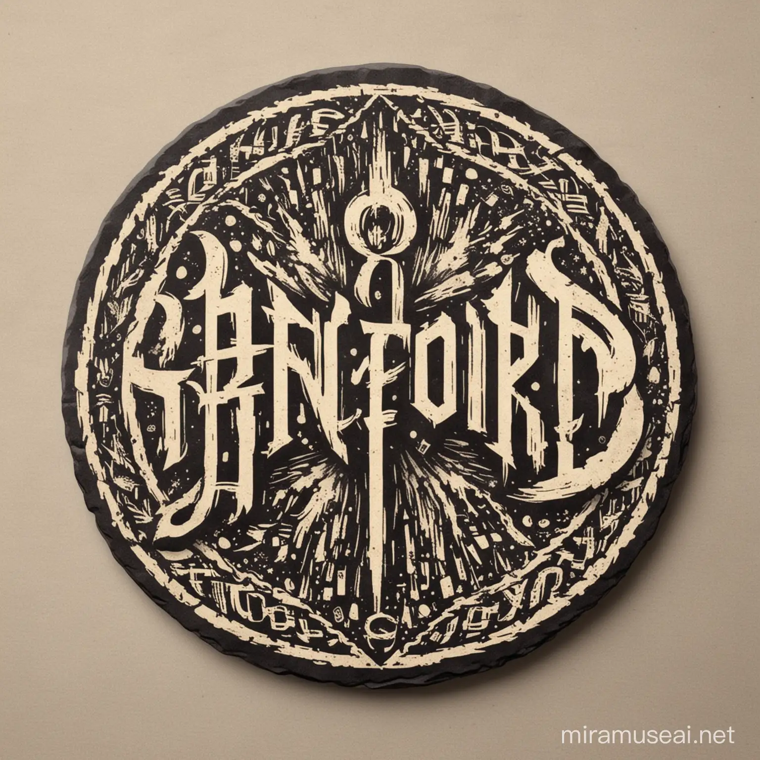 logo circular para una banda llamada de rock llamada bandford