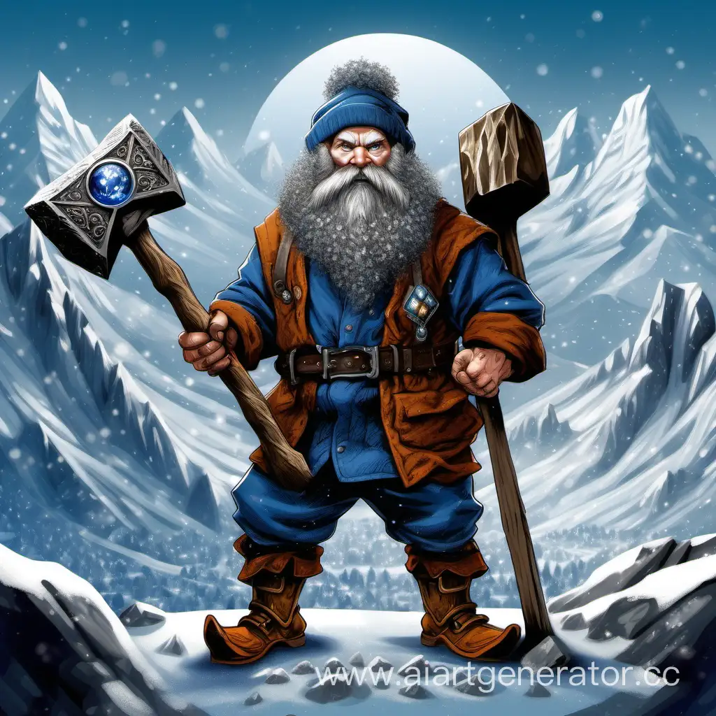 FieryHaired-Dwarf-Wielding-Precious-StoneEncrusted-Hammer-in-Snowy-Mountain-Landscape