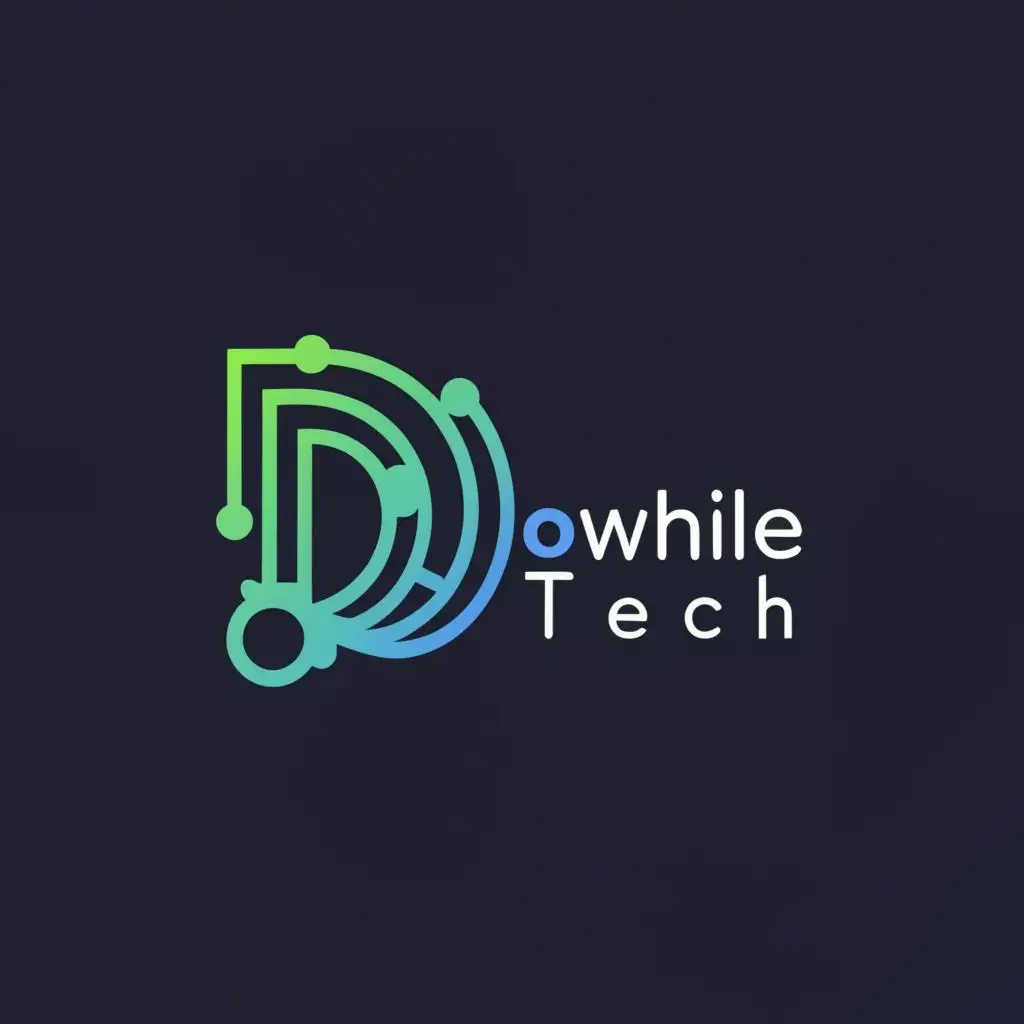 logo, DW, with the text "DoWhile Tech", typography, be used in Internet industry