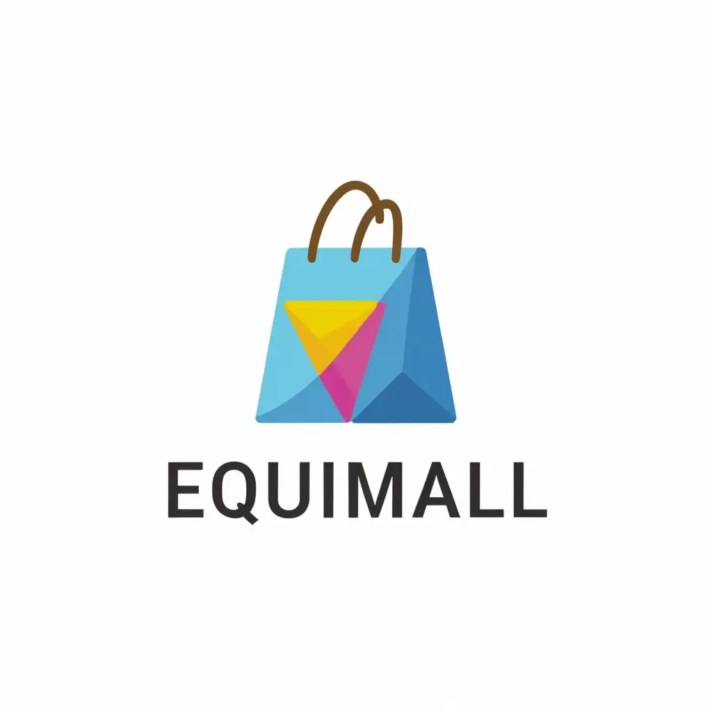 a logo design,with the text EQUIMALL, main symbol:Combined shopping bag and digital elements Slogan: Where Convenience Meets Quality,Moderate,be used in Retail industry,clear background