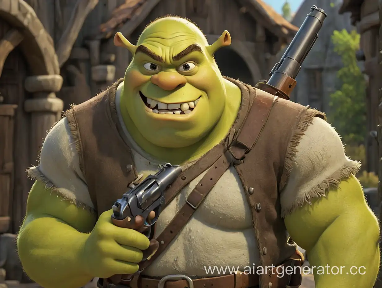 Shrek-Bandit-Holding-a-Gun