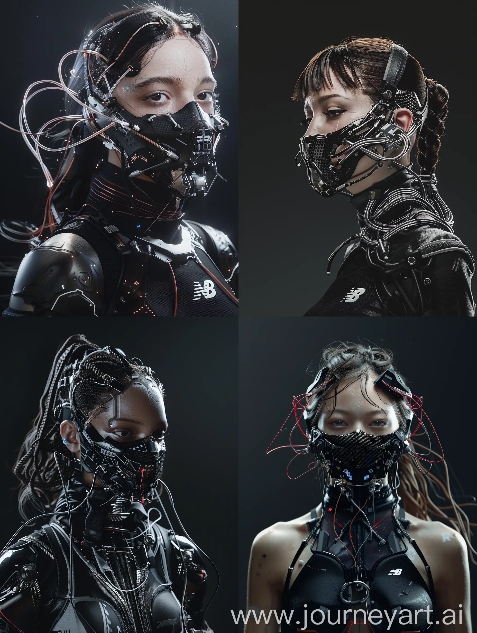 Futuristic-Cyberpunk-Beauty-with-Carbon-Fiber-Mask