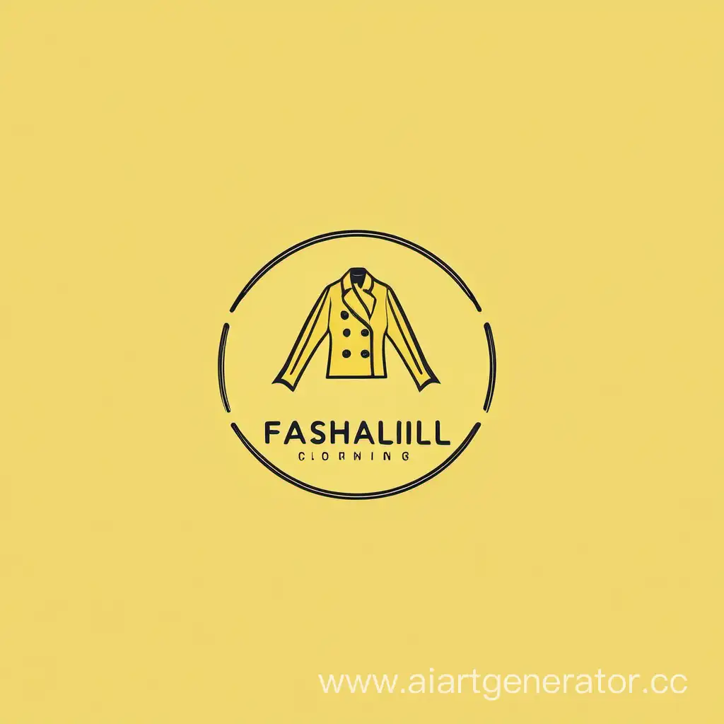 создай минималистичный логотип компании которая продает модную одежду в желтом цвете