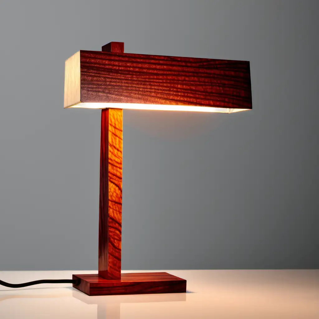 Modern Veneer Desk Lamp Illuminating Workspace with Warm Ambiance