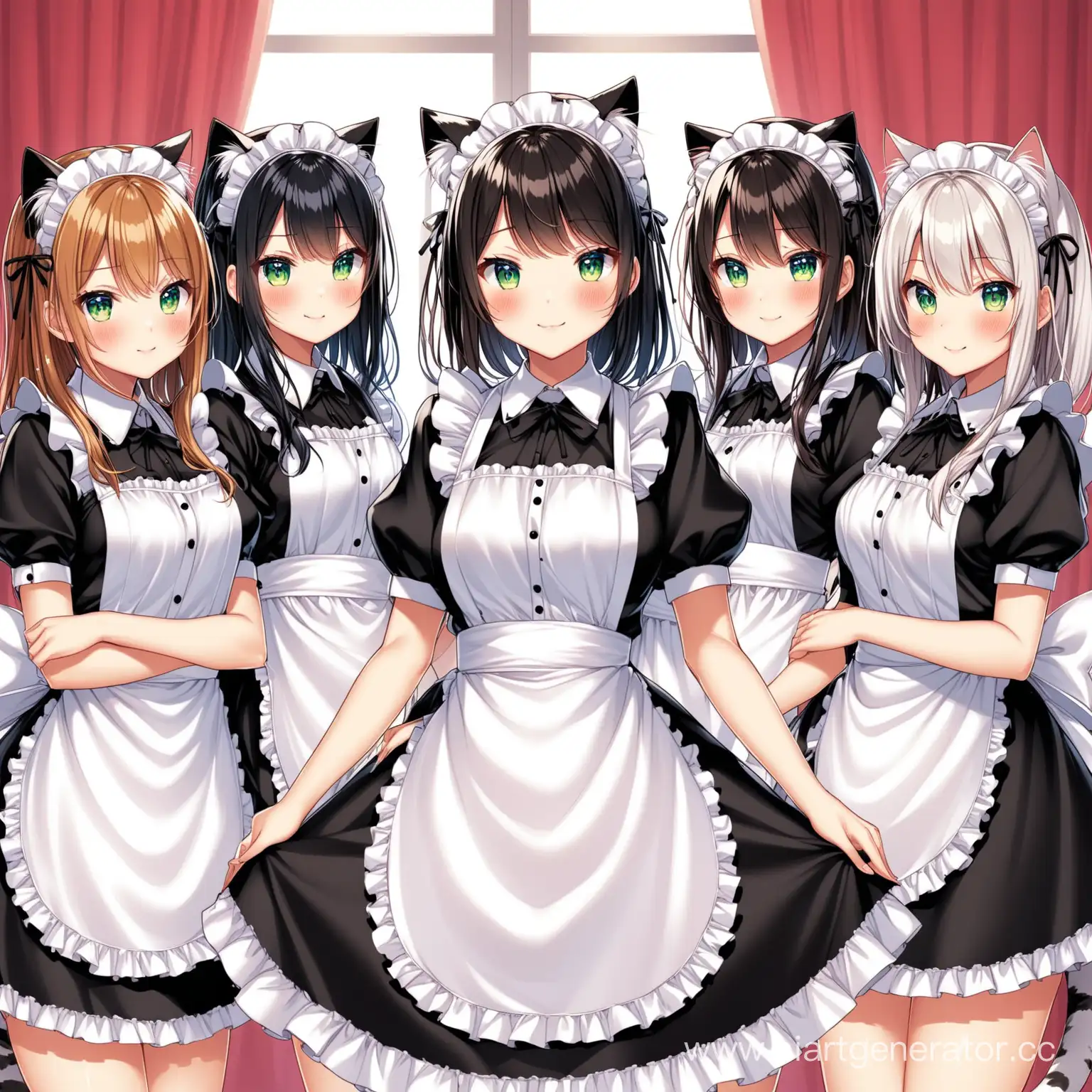 Much, like 12 of maid cat-girls looking on you