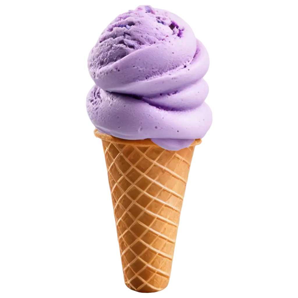 purple ice cream in a cone
