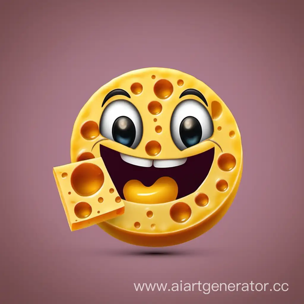 emoji with cheese in mouth happy