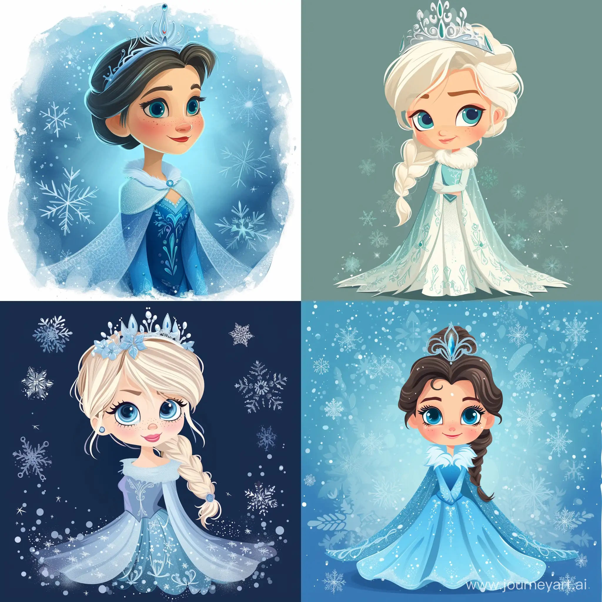 Charming-Cartoon-Snow-Queen-in-Vector-Style