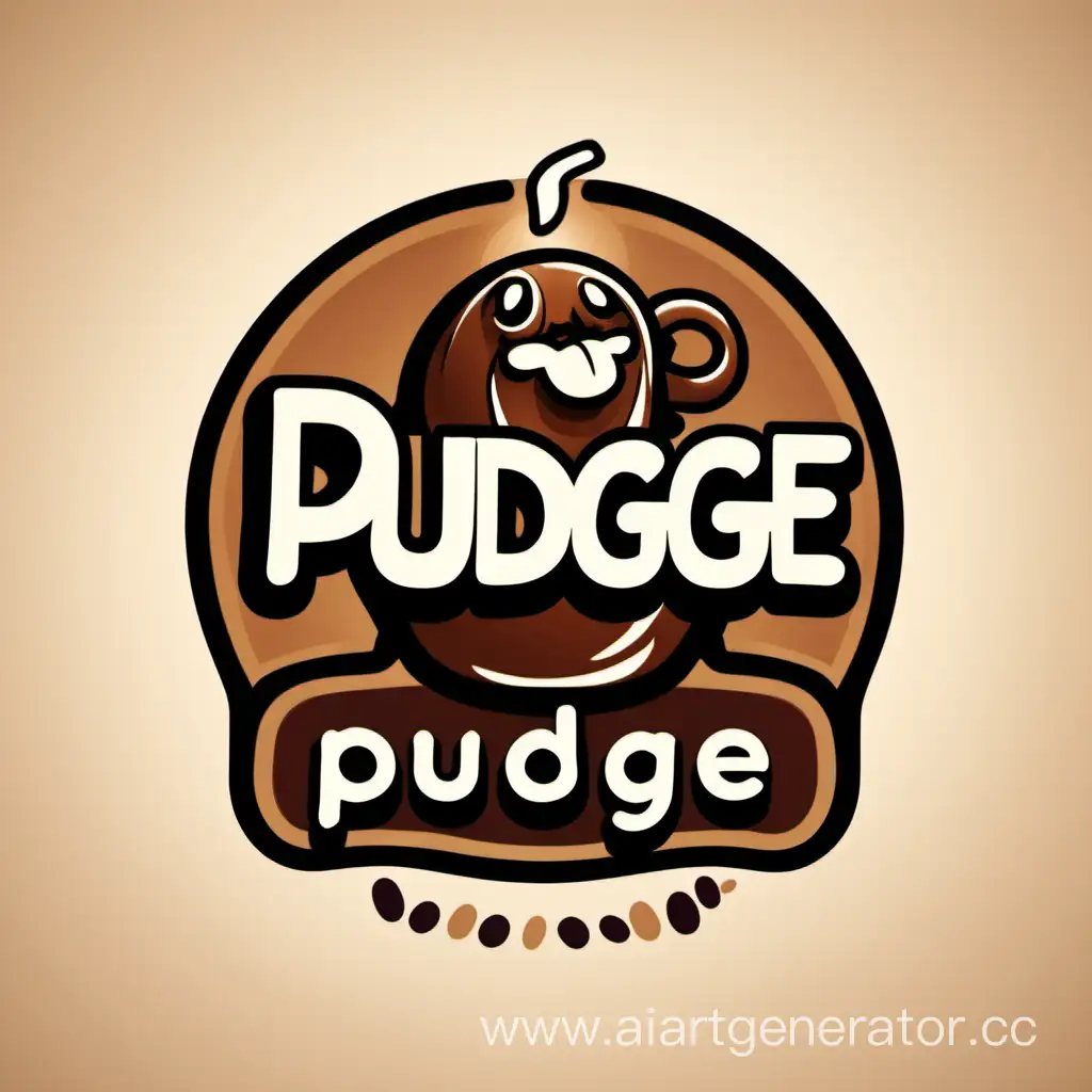 Логотип кофейни "pudge"