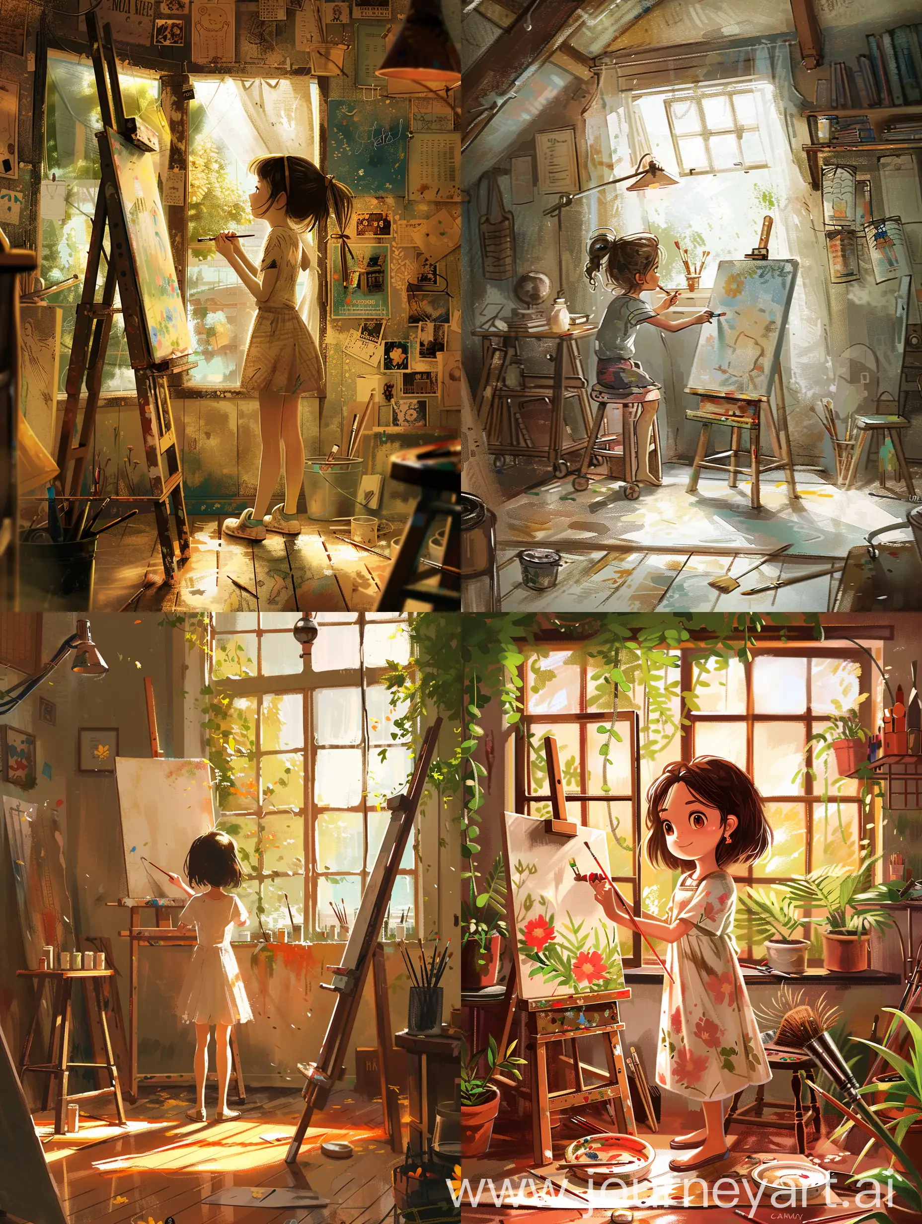 Talented-Girl-Creating-Art-HighDefinition-Painting-Scene