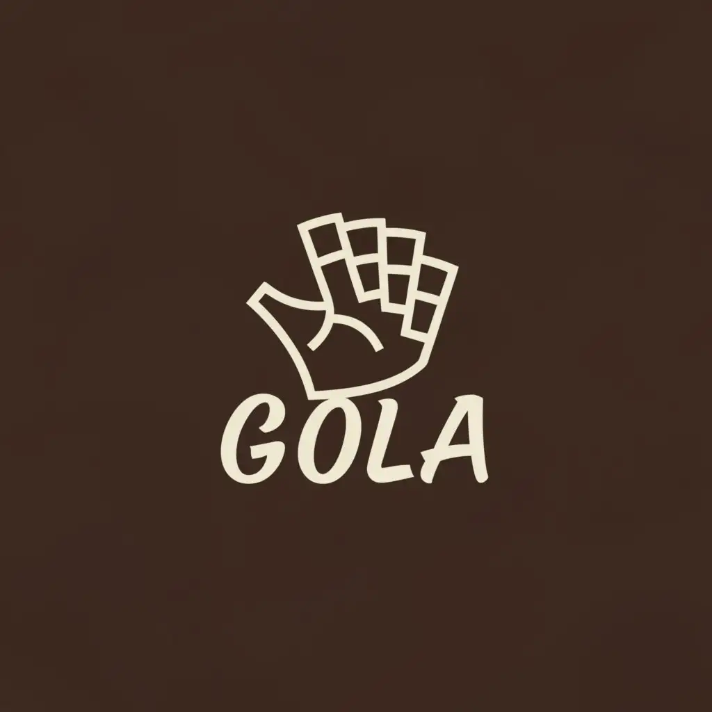 a logo design,with the text "Gola", main symbol:rock on hand gesture,Moderate,be used in Retail industry,clear background