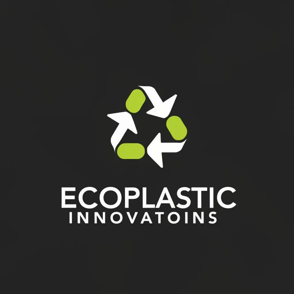 a logo design,with the text "EcoPlastic Innovations", main symbol:recycle,complex,clear background