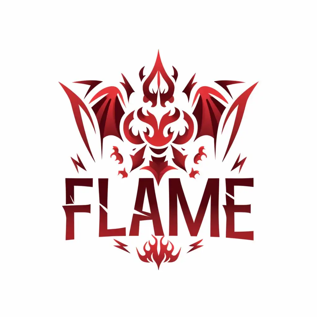 a logo design,with the text "flame", main symbol:devil,complex,clear background