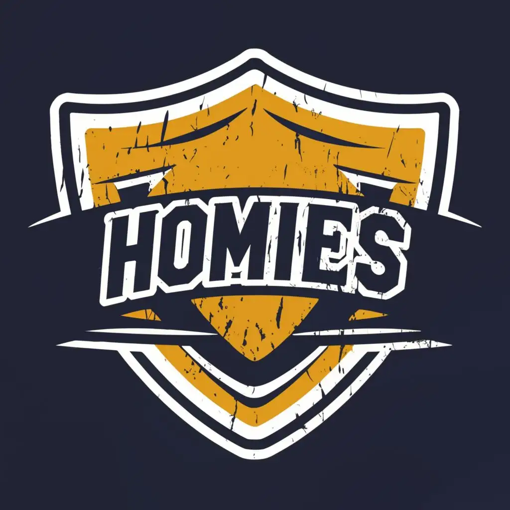 logo, shield, with the text "homies", typography, be used in Sports Fitness industry