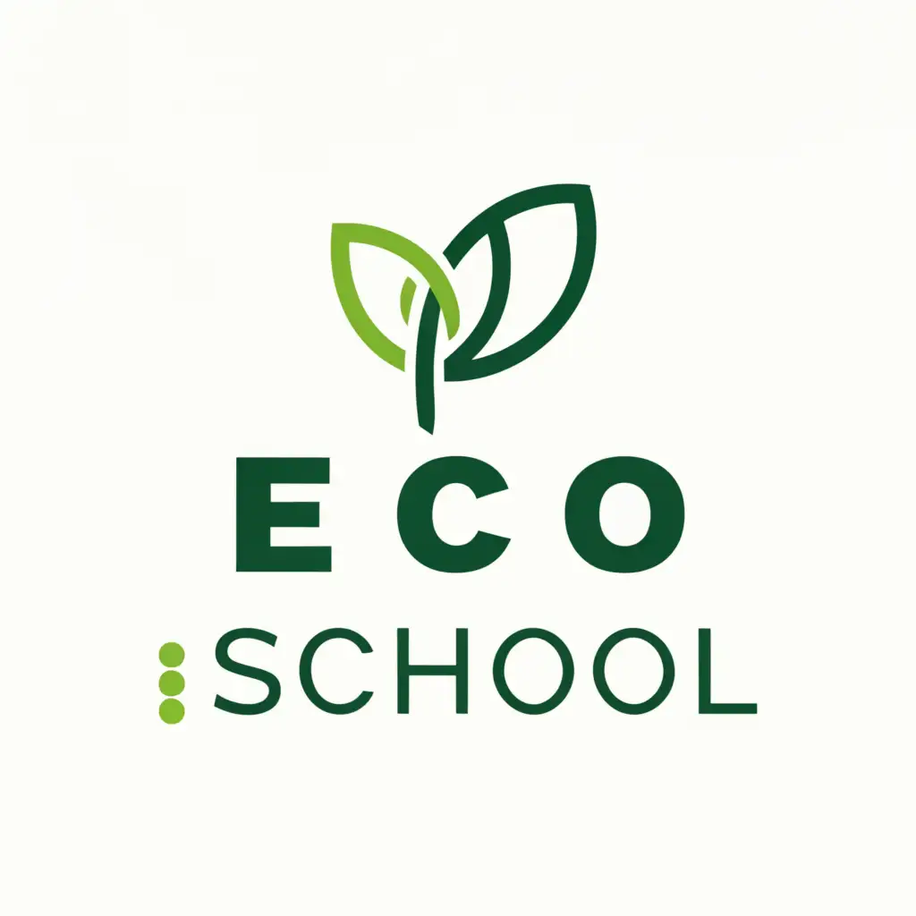 a logo design,with the text "eco school", main symbol:leaf,Moderate,clear background