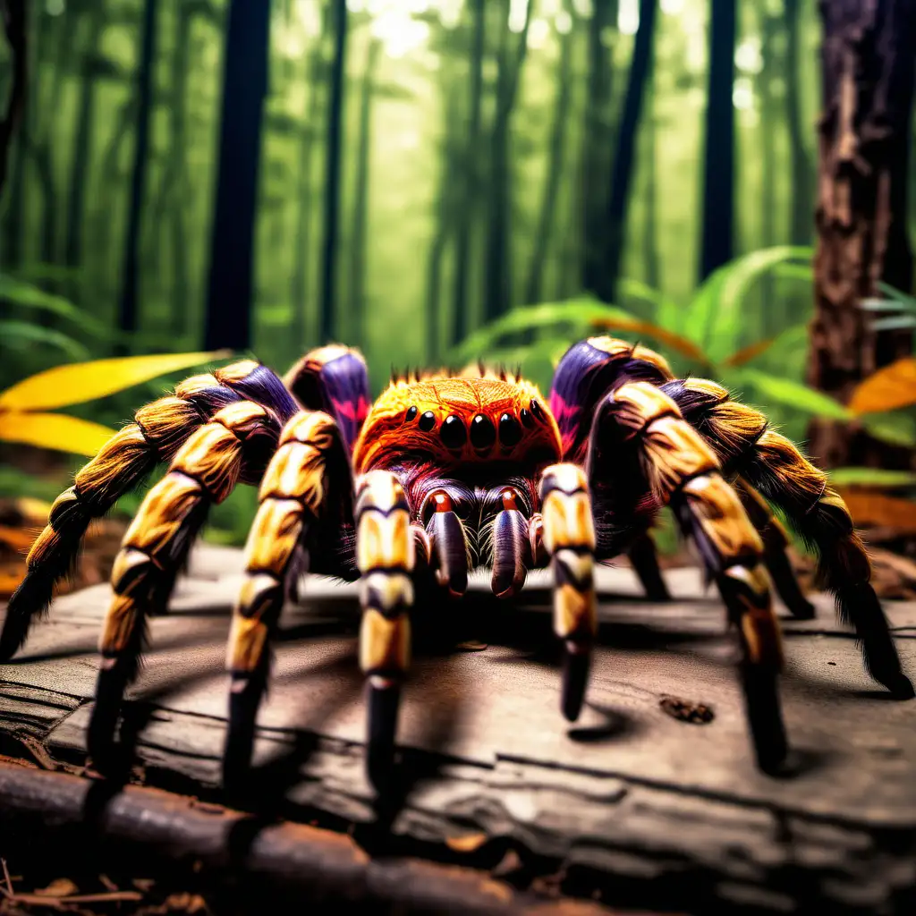 Vivid Giant Tarantula Profile Amidst Enchanting Forest Young Adult Book Cover