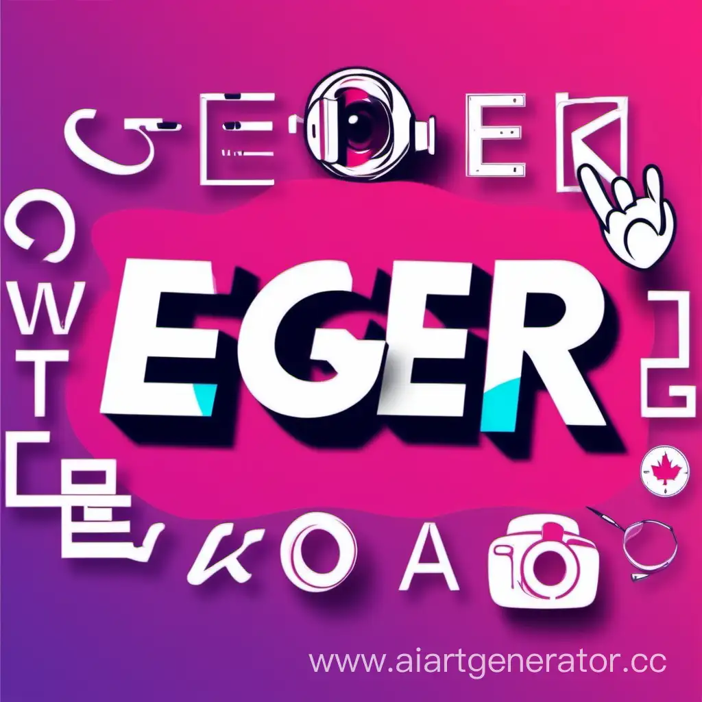 Сделай картинку с словом Eger для аккаунта тикток в котором будут видео с распаковкой вейпов