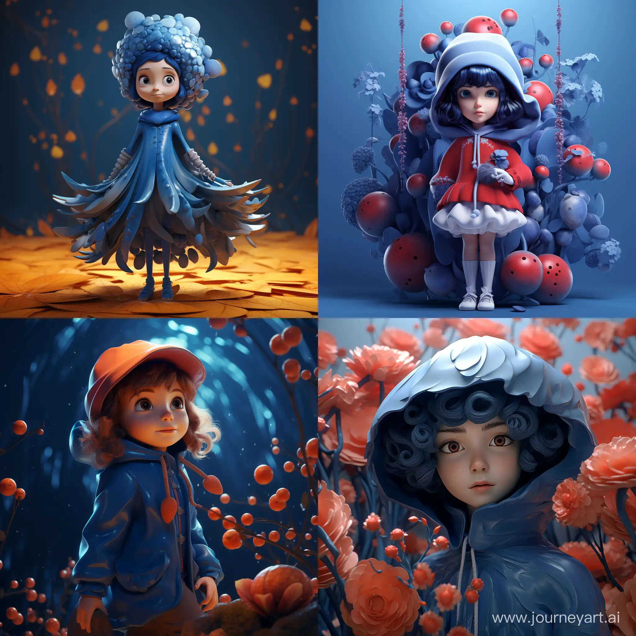 The girl in the blueberry costume :: 3D animation 