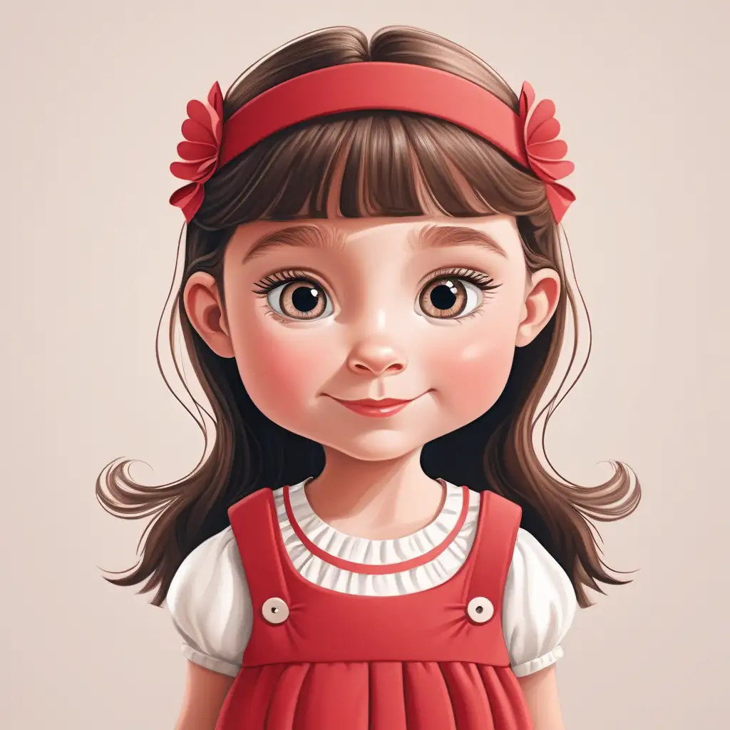 Adorable Little English Girl Cartoon with Playful Expressions