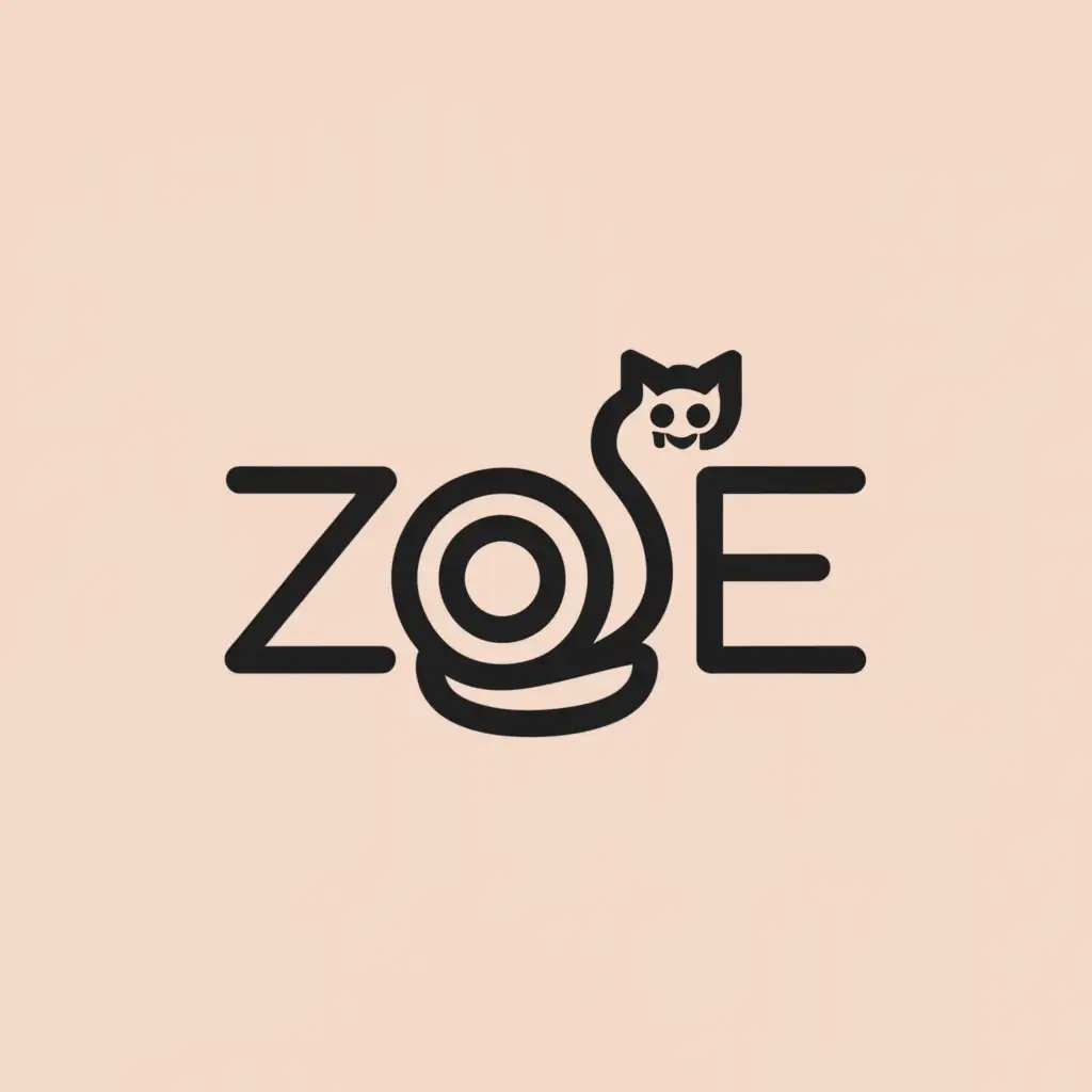 a logo design,with the text "ZOE", main symbol:a cat,Moderate,be used in Retail industry,clear background