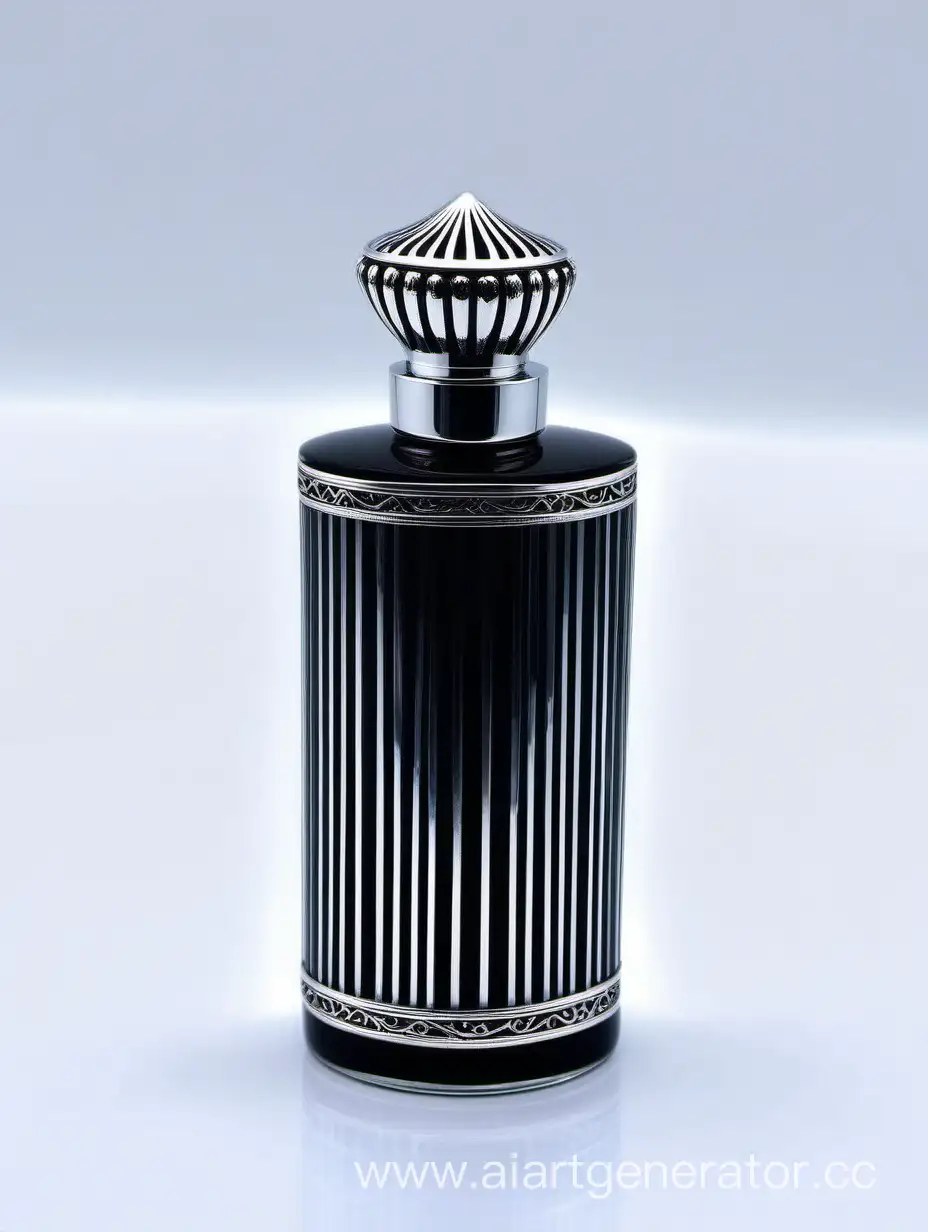 Zamac Perfume decorative ornamental  black, royal dark torquious  heavy bottle double in height  with stylish Silver lines cap and bottle
