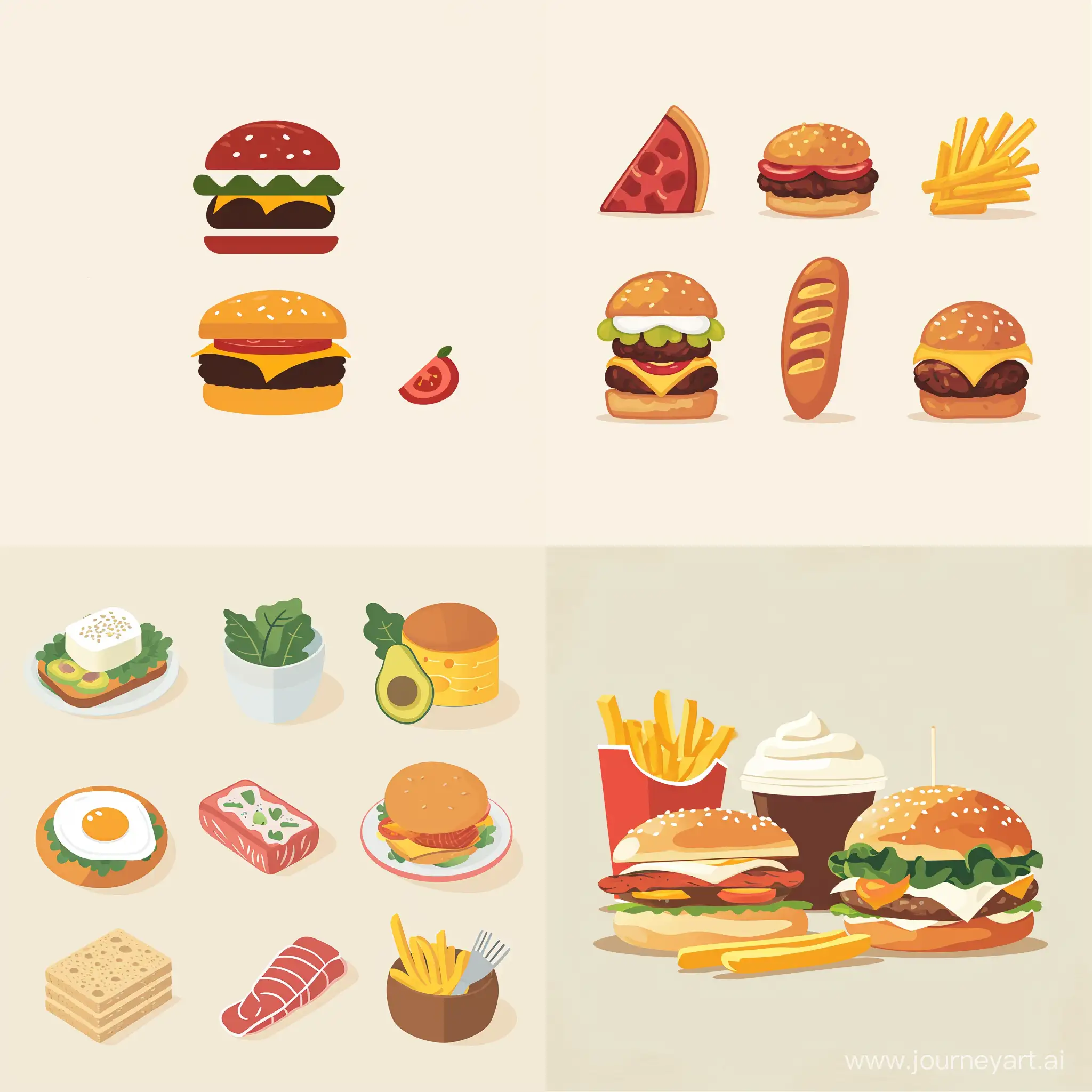 food, in minimalistic vector style