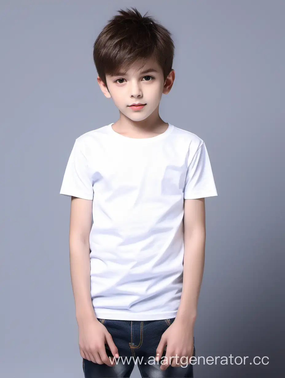 Boy-Modeling-in-White-TShirt-Youthful-Elegance-and-Casual-Style