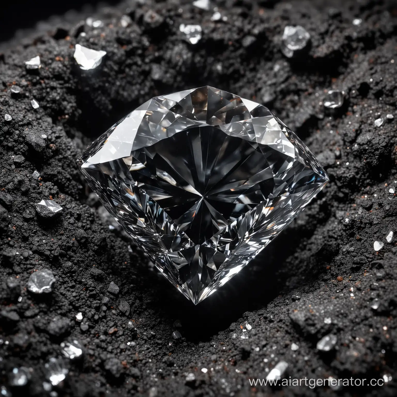 бриллиант внутри куска черного угля