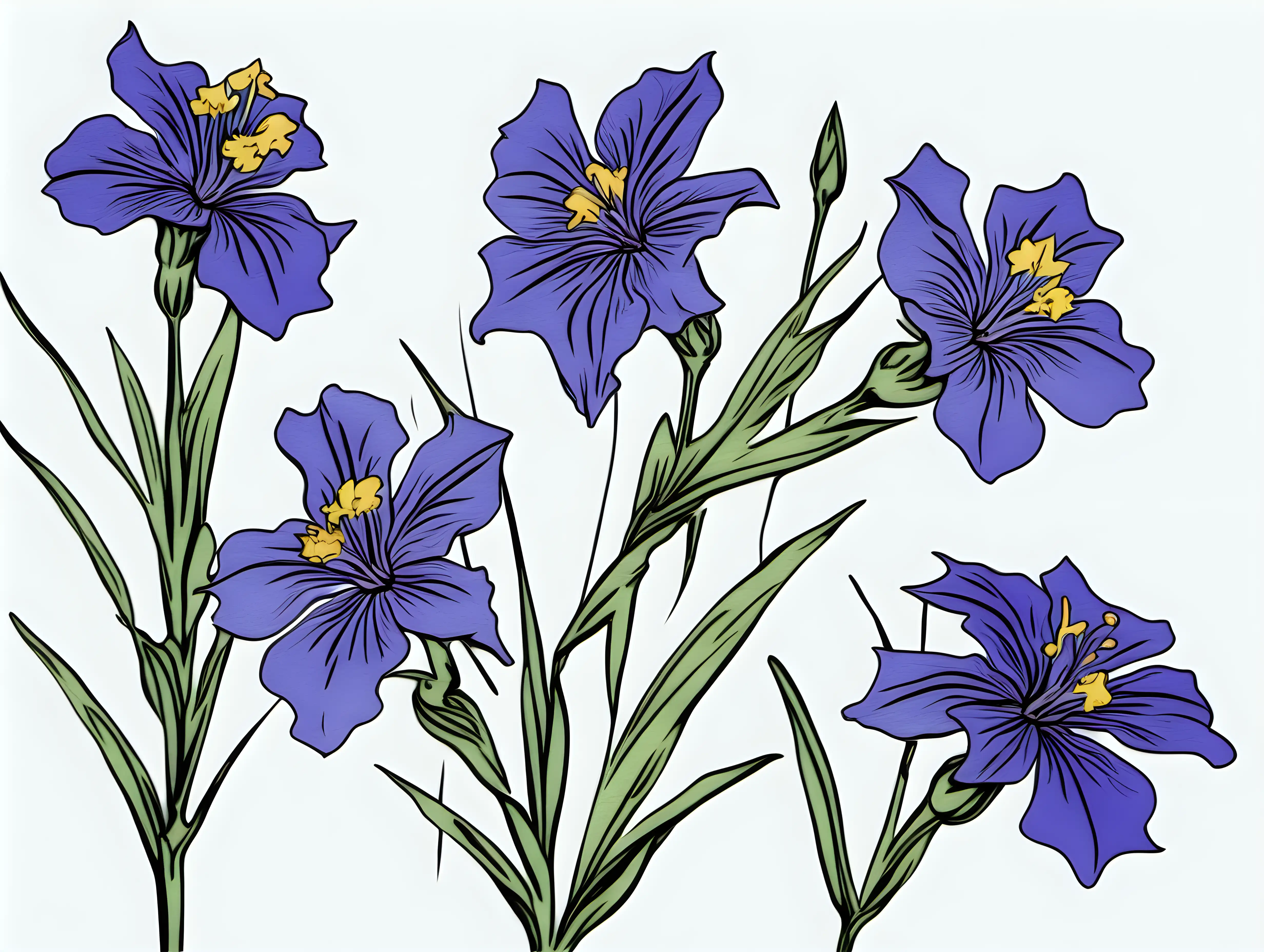 /imagine prompt pastel watercolor Ohio Spiderwort flowers clipart on a white background andy warhol inspired --tile