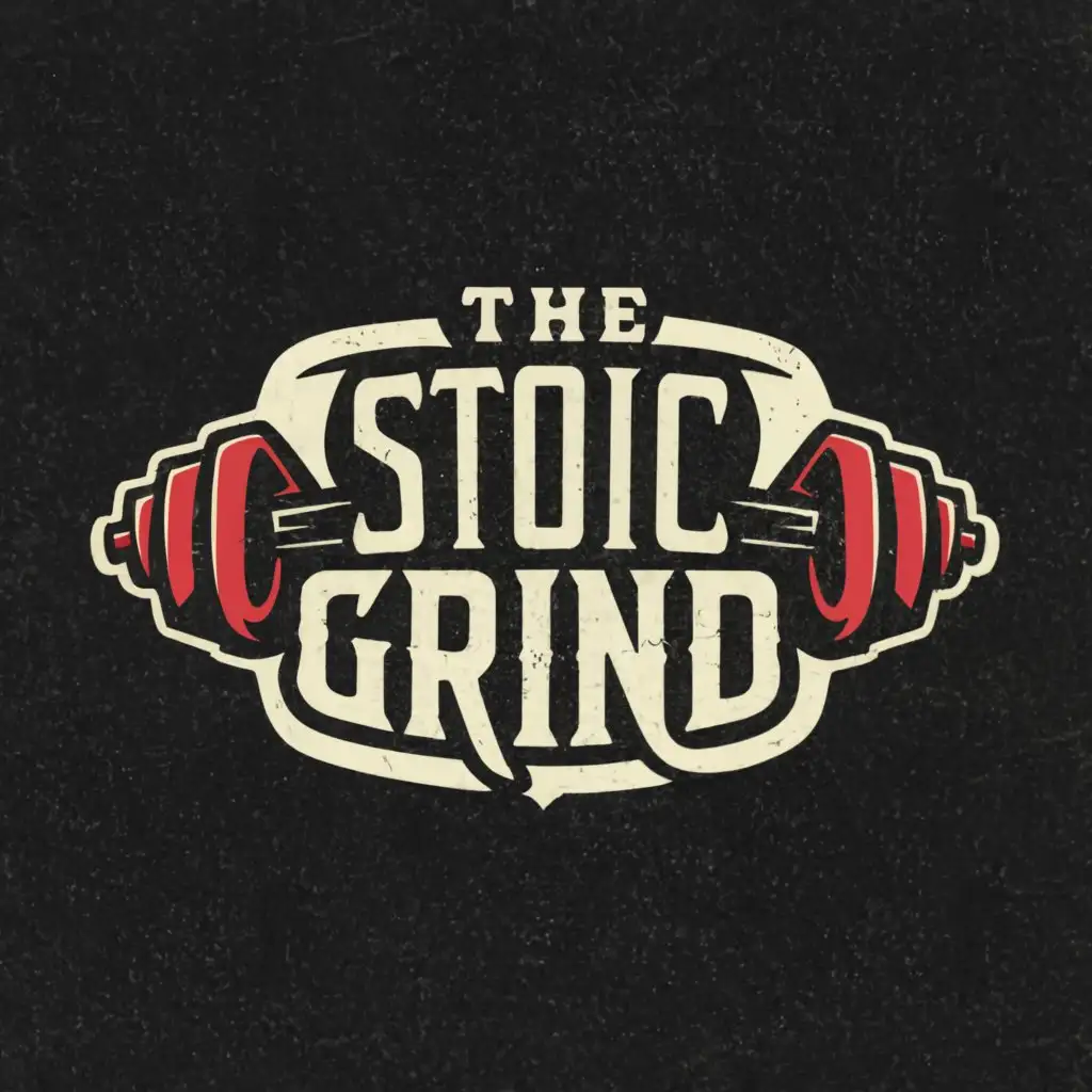 a logo design,with the text "The Stoic Grind", main symbol:Muscle,Moderate,be used in Sports Fitness industry,clear background