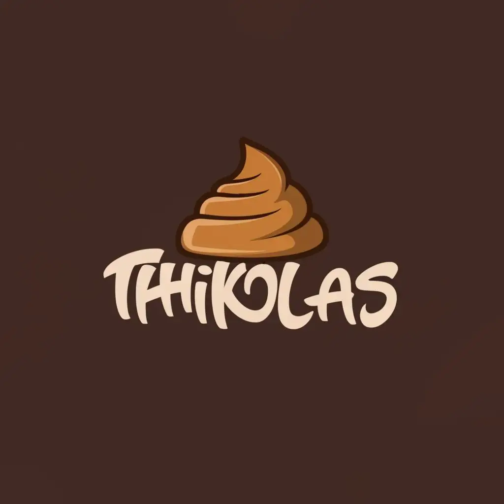 logo, POOP, with the text "THIKOLAS", typography, be used in Entertainment industry