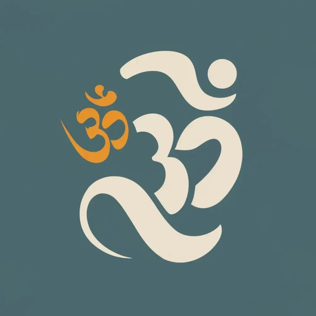 logo, om, with the text "ramestha", typography, be used in Religious industry