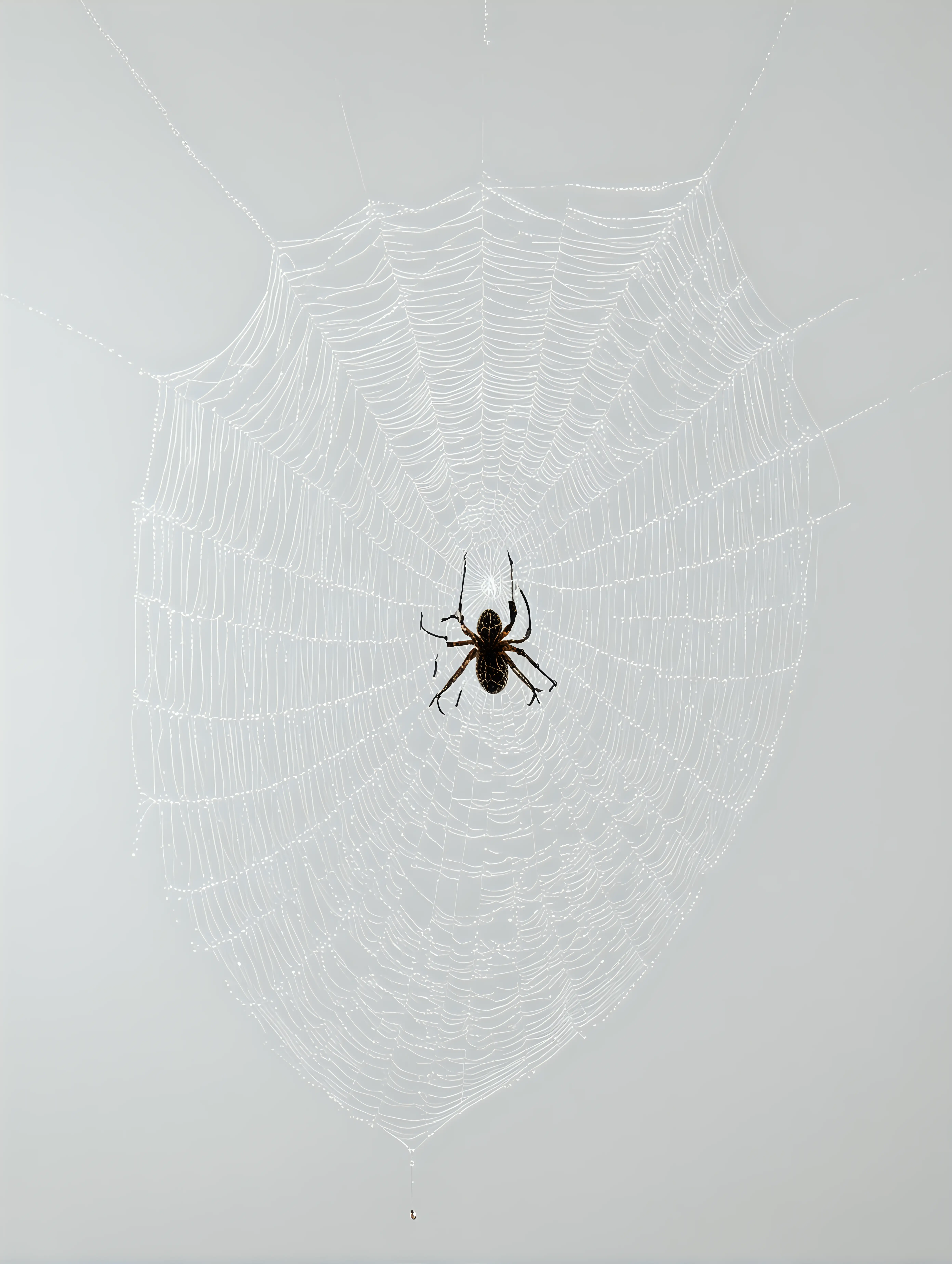 Intricate Spiderweb Design on Clean White Background