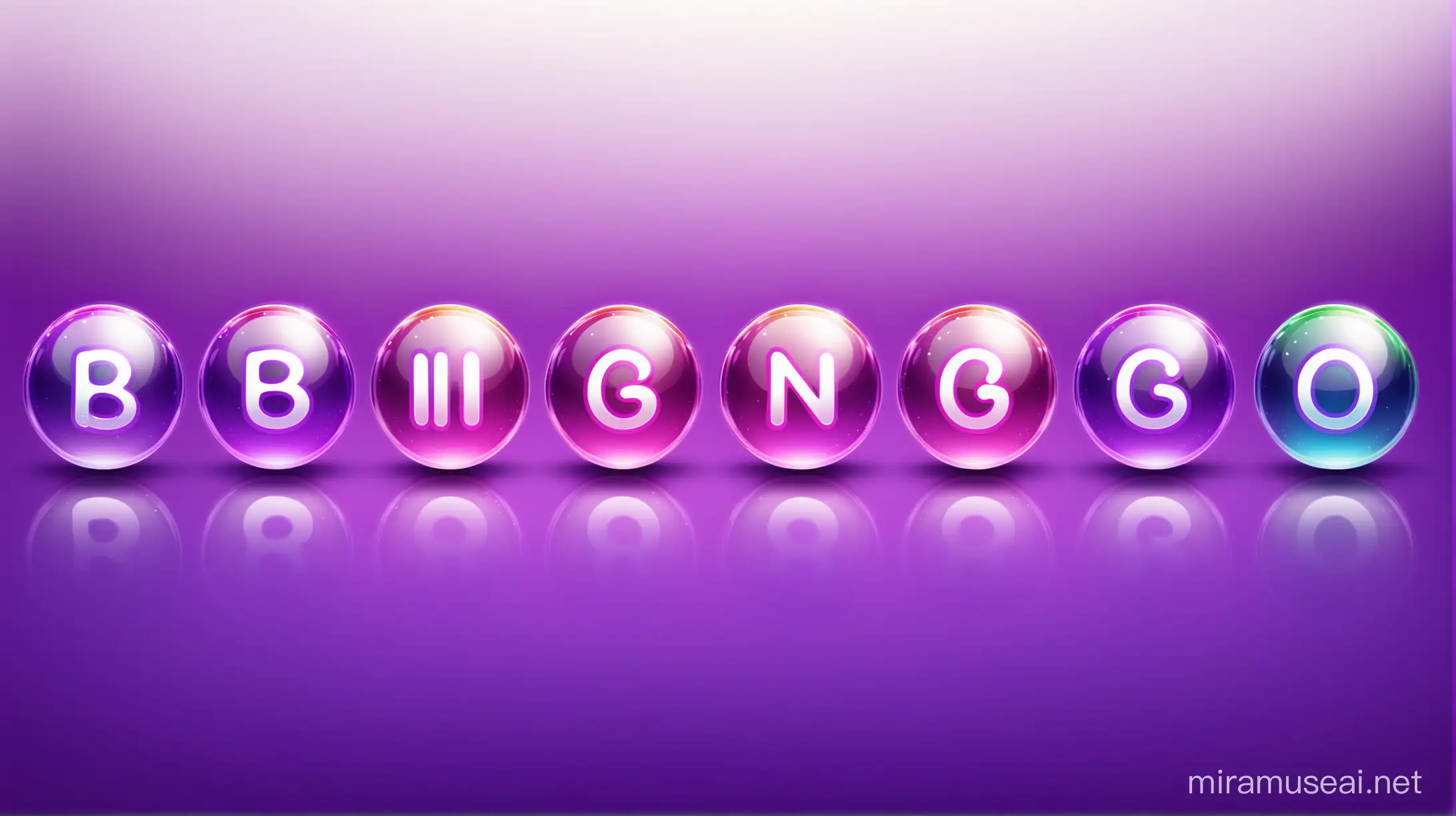 gradient purple background with transparent bingo balls
