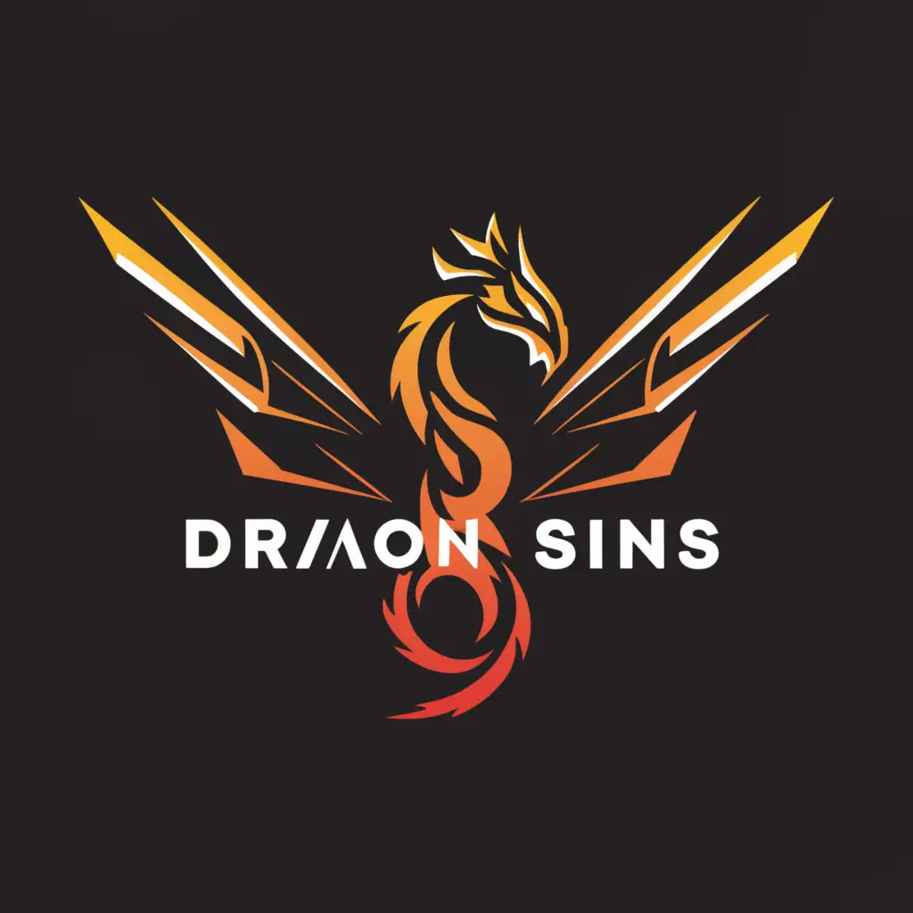 a logo design,with the text "DRAGON SINS", main symbol:DRAGON


,Moderate,be used in Internet industry,clear background