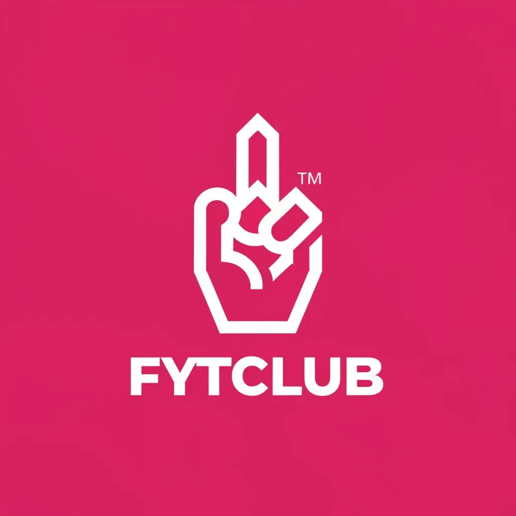 a logo design,with the text "FYTClub", main symbol:Middle finger, Pink soap,Minimalistic,be used in Internet industry,clear background