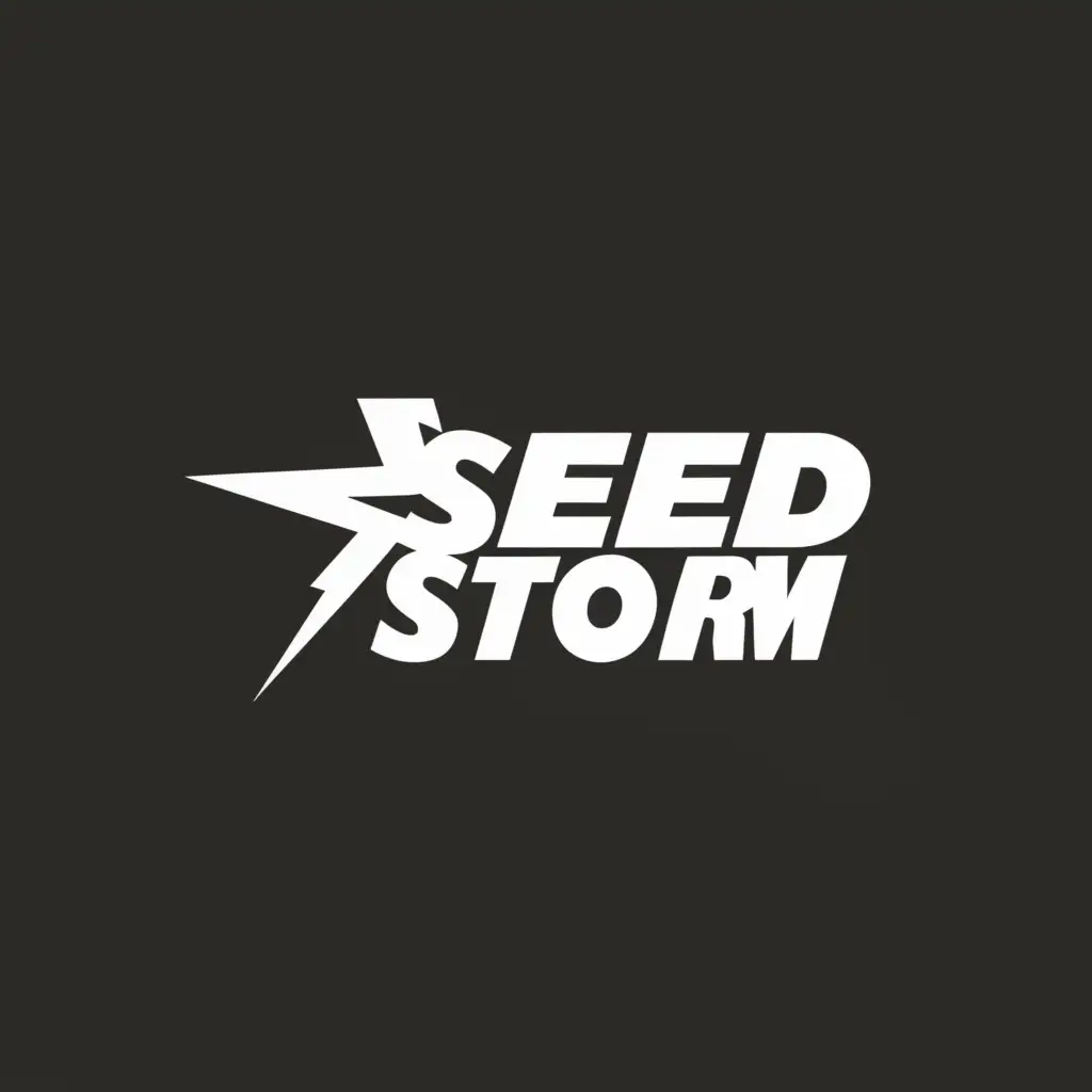 a logo design,with the text "Seed Storm", main symbol:this logo only bold text with power them  color is black,Moderate,clear background