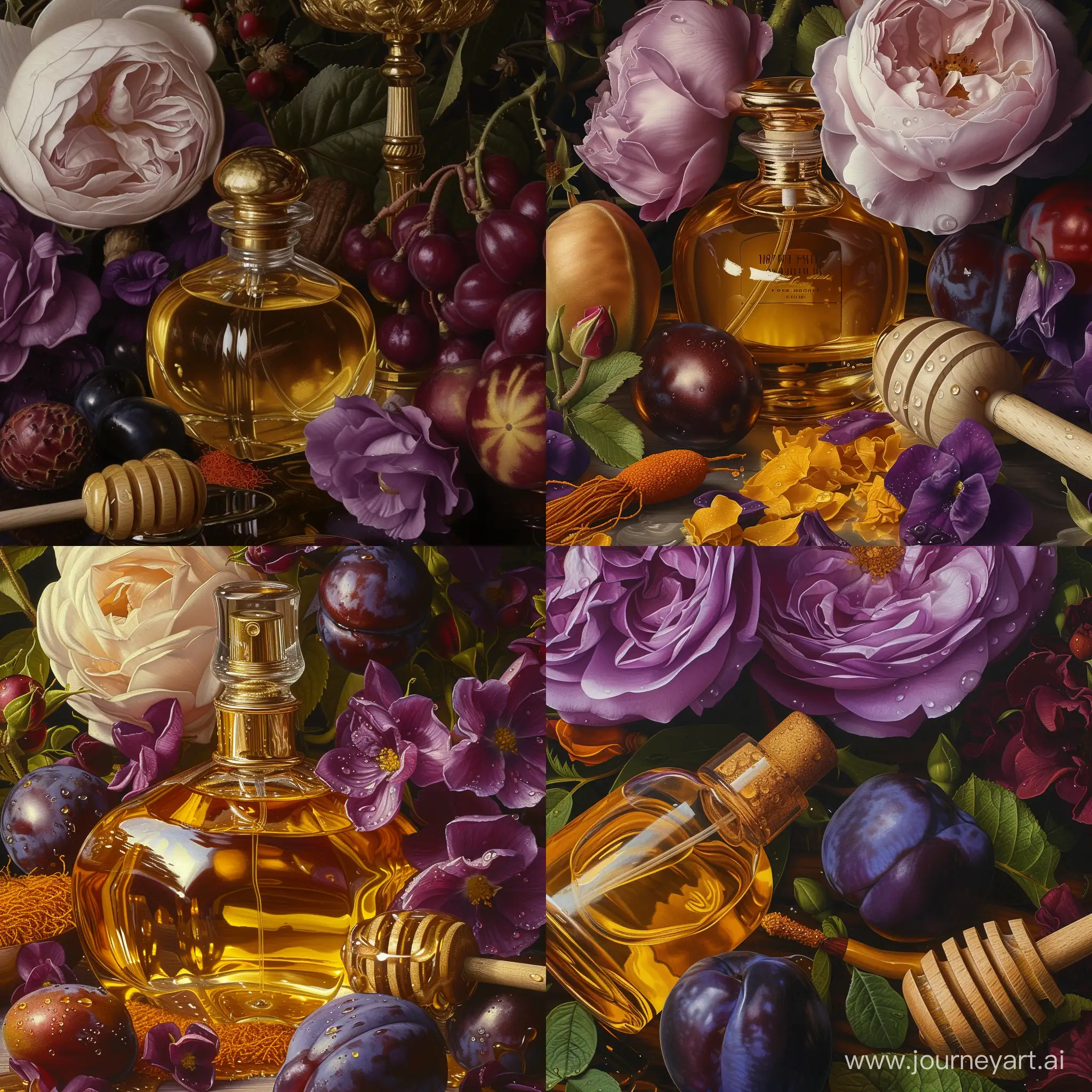 Exquisite-Perfume-Bottle-with-Saffron-Plum-Violet-and-Damask-Rose-Accents
