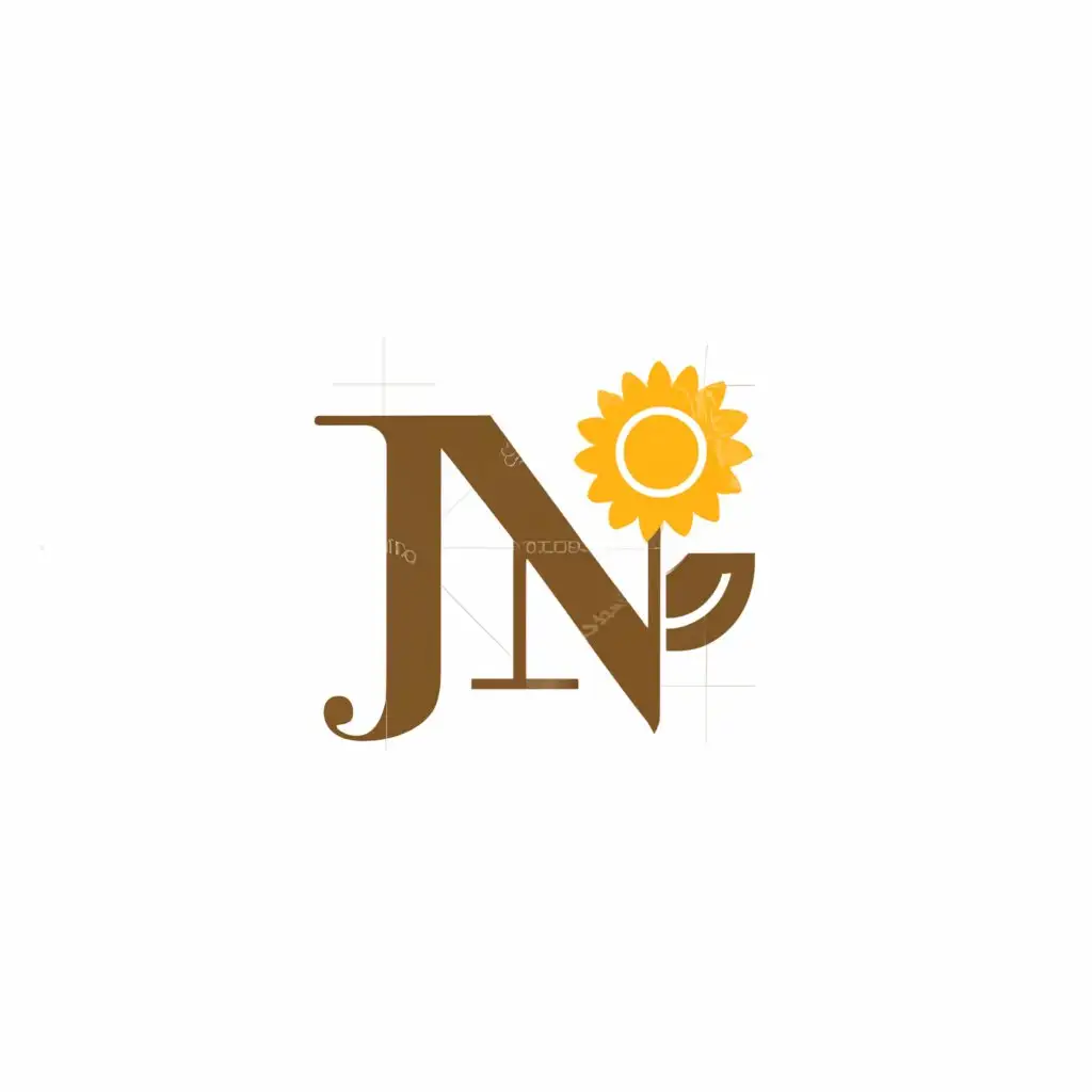 a logo design,with the text "J N", main symbol:sunflower,Moderate,be used in Internet industry,clear background