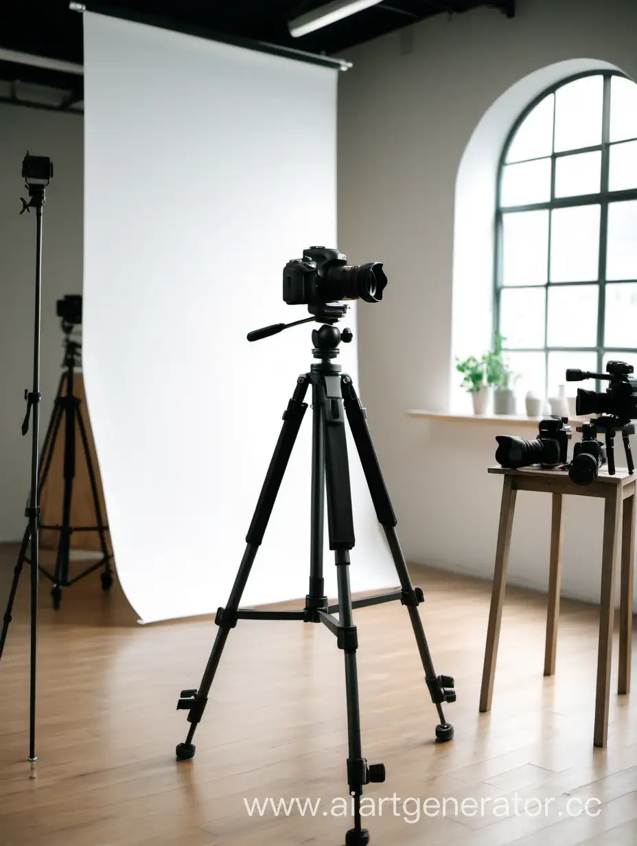 Professional-Photography-Studio-Setup-with-Camera-on-Tripod