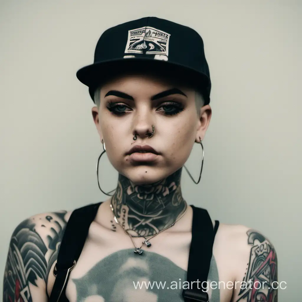 Edgy-Punk-Girl-with-Tattoos-and-Cap-in-Los-Angeles