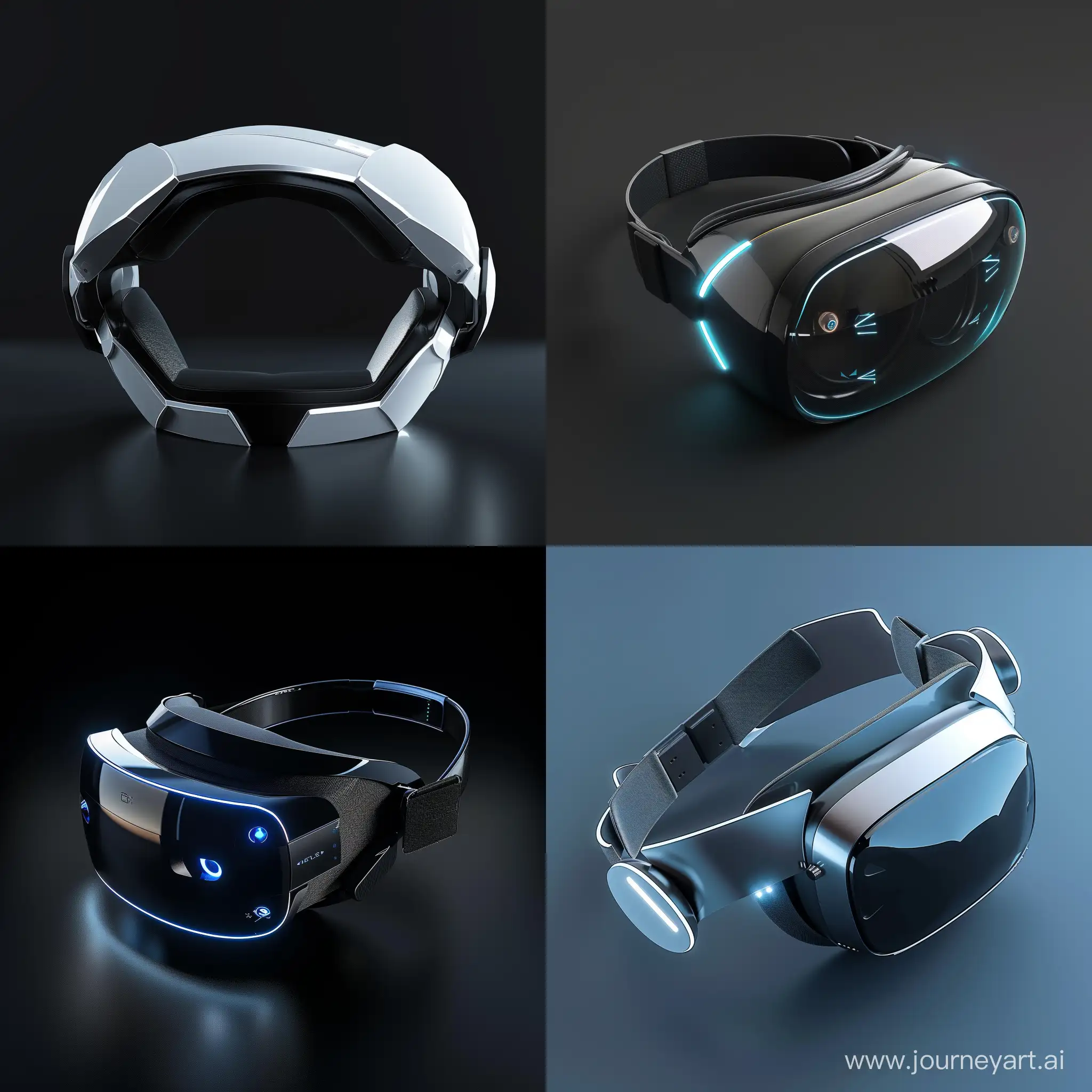 Futuristic VR headset, in most modern style, octane render