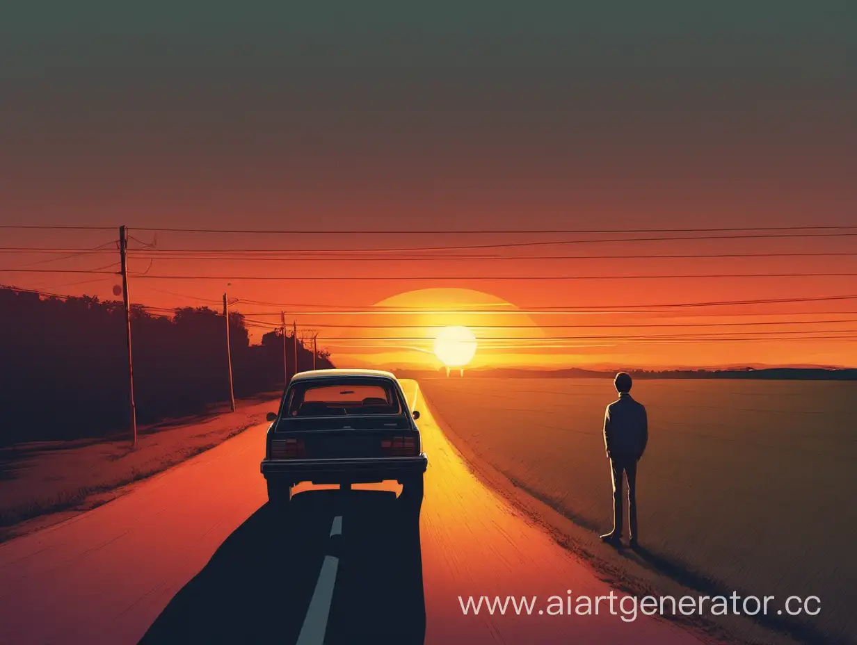 Serene-Sunset-Drive-with-Contemplative-Observer