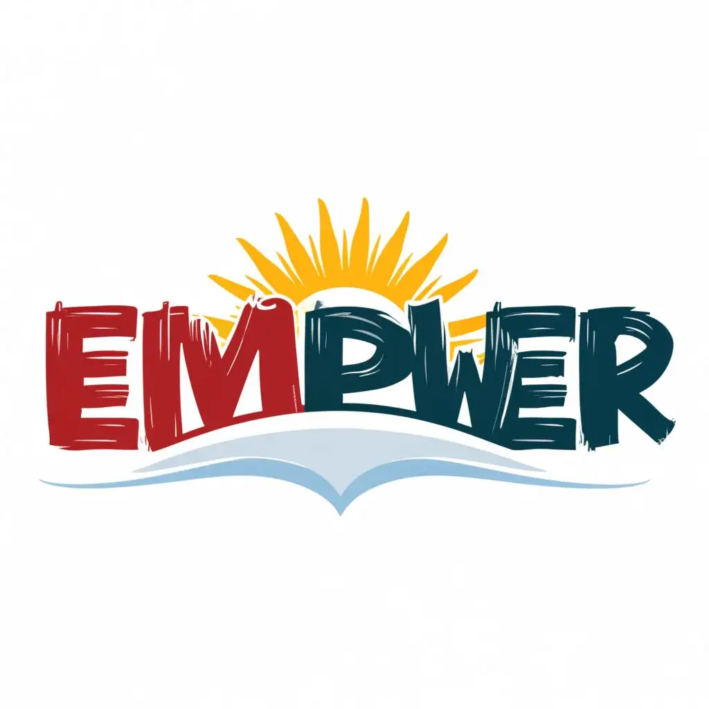 logo, Use professional style and suggest color is blue and green, with the text "Empower", typography