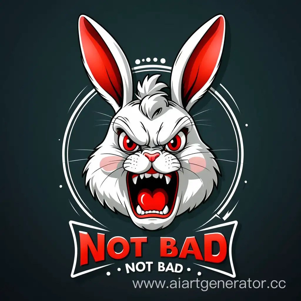 Логотип злой заяц с надписью not bad shop