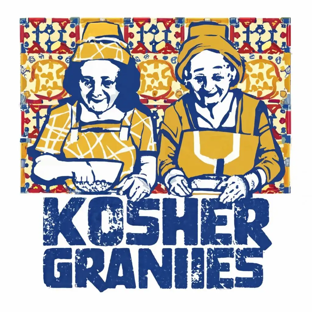 LOGO-Design-For-Kosher-Grannies-Vibrant-Yellow-Blue-Palette-with-Portuguese-Tiles-and-Homely-Typography