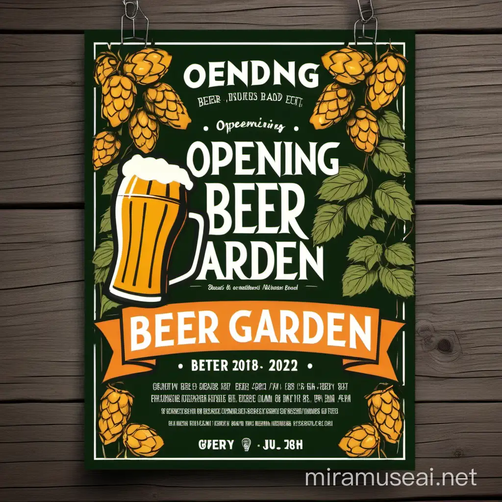 Vibrant Beer Garden Grand Opening Flyer