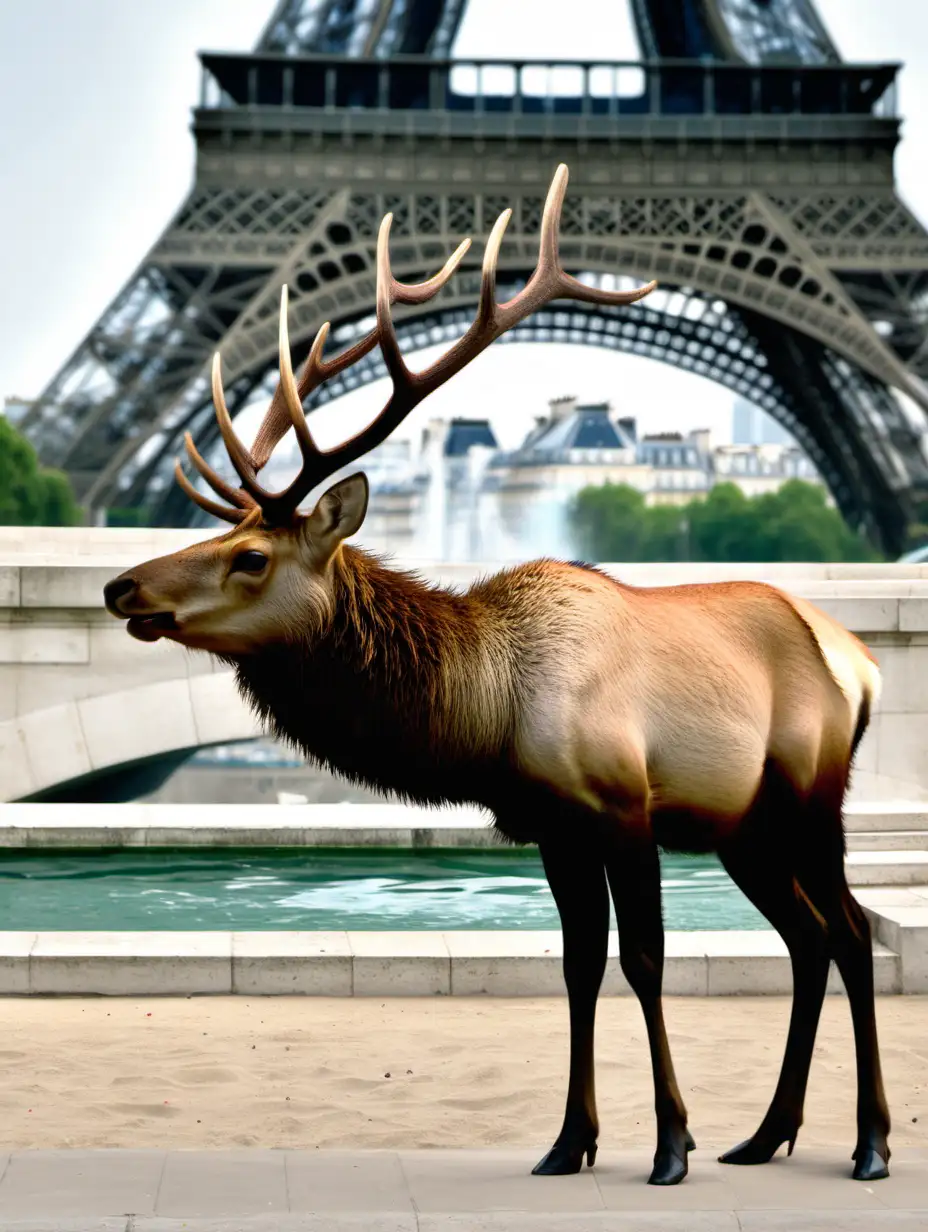 Elk Enjoying a Parisian Holiday